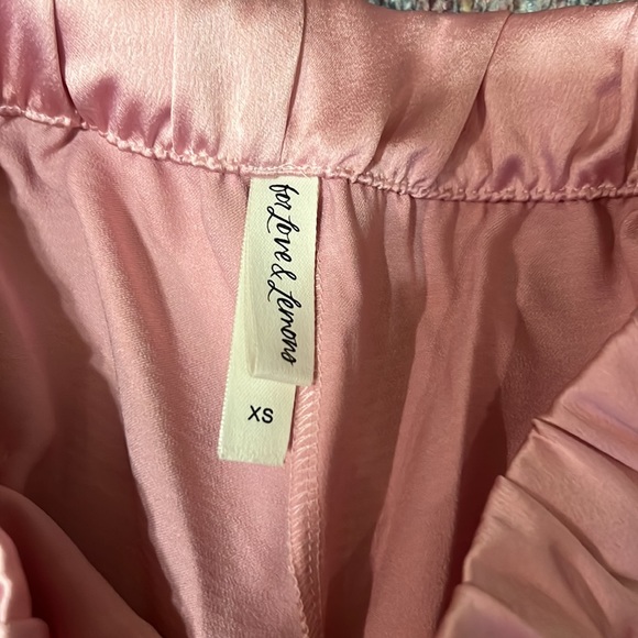 NWT For Love & Lemons pink pajama set with ruffles size XS - Picture 6 of 7